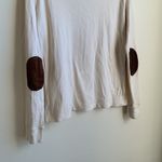 Ralph Lauren Lauren Faux Suede Elbow Patch Cotton Top Zipper (Sz XL) Cream Photo 6
