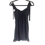 O.P.T Chiffon‎ Ruffled Mini Dress Black Sz XS Photo 1
