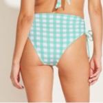 Vitamin A  Seersucker Green and White Check Swim Bottom XS Photo 1