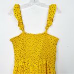 Superfoxx | Golden Yellow Boho Ruffled Mini Floral Cottagecore Dress Sz. Large Photo 2