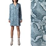 Zadig & Voltaire  Rougi Snake Dress Blue Sz L Photo 1