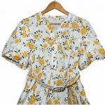 Joie  Tiered Puff Sleeve Floral Yellow and White Dress with Belt 8 Photo 1