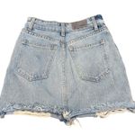 Carmar Distressed Denim Mini Skirt size 24 Blue Jean Frayed Hem Photo 3