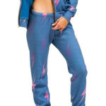 Aviator Nation  Blue, Pink, & Purple Bolt Repeat Sweatpants‎ Photo 0