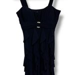 Betsy and Adam Vintage Navy Ruffle Dress Photo 8