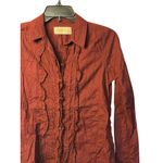 Abercrombie & Fitch  Women's Red Long Sleeve Ruffle Button-Up Shirt Casual Sz XS Photo 1