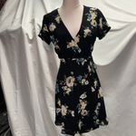 Lush Clothing Lush Floral Wrap Dress Womens XS New Black Blue Boho Feminine Wedding Photo 1