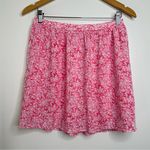 Hollister  Pink White Floral Skater Skirt Mini Size Large Lined Spring Summer Photo 0