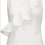 Cushnie et Ochs  white tank diagonal ruffle silk top size 10 designer Photo 1