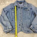 Christine Alexander Trucker Jacket Women L Blue Denim Rhinestone Mandala Crystal Size L Photo 5