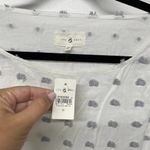 Lou & grey  Ann Taylor LOFT White Knot Short Sleeve Textured Blouse Size Medium Photo 5