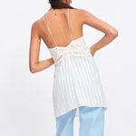 ZARA Cream Striped Sleeveless V Neck Knot Cami Sheath Tunic Top Dress Size S Photo 1