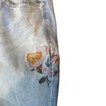 Boutique Women 22W Ankle Light Wash Floral Embroidered Jeans Feminine Streetwear Blue Photo 6