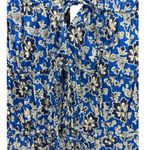 J.Crew NWT Tiered Tie Front Beach Dress Cobalt Floral Cotton Voile XS Photo 8