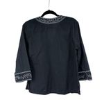 Gap Navy Blue Light Blue Embroidered V Neck Cotton Top Photo 1