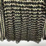 Free People New Romantics  Chevron Knit Crochet Lace Beaded Blouse Loose Sz Small Photo 3