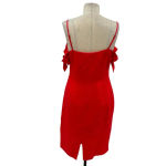 Abercrombie & Fitch Dress Sheath Tie Off the Shoulder Linen Blend Red Size 4 Photo 9