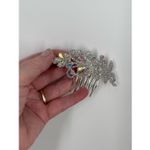 Christina Collection Aurora Borealis ornate hair comb.wedding prom special event Silver Photo 3