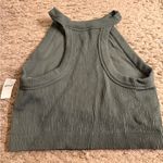 Aerie Green Ribbed Superchill Seamless High Neck Bra Crop Top - size XL Photo 1