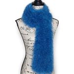 Blue Fuzzy Handmade Scarf | Soft Fluffy Knit Winter Wrap Photo 0