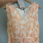 NWT Rosemunde Copenhagen Orange Rose Print Tiered Sleeveless Midi Dress Large Tan Photo 3