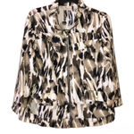 Chico's Chico’s Zenergy Zip Up 3/4‎ Sleeve Jacket Metallic Gold White Cream black 2 Photo 0