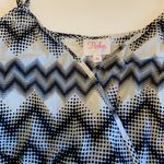 Parker Harrison 100% Silk Chiffon Abstract Chevron Print Pattern Jumper Romper Photo 1