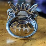 White Buffalo Turquoise Sterling Silver Feather Ring Size 7 Black Photo 4