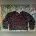 Vintage 90s Spiegel silver metallic fuzzy bouclé sweater, size large Photo 4