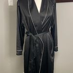 Soma  Black Satiny Robe Rose are Red Time for Bed S/M NWT Sexy Comfy Photo 0