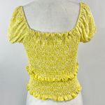 Lush Clothing New Lush Printed Puff Sleeve Smocked Crop Top  Photo 9