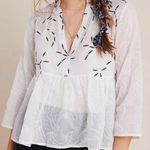 Anthropologie Amit Aggarwal  Ramona Embroidered White Babydoll Top SIZE XSMALL Photo 0
