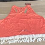 Arizona Jeans 🆕Arizona Plus-size Lace Edge Detail Coral Crop Top XXL🆕 Photo 0