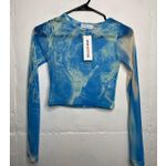 Urban Outfitters NEW Martin Across  Sheer Cropped Top Size XS/S Blue Photo 0