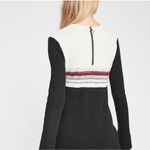 Free People Colorblock Sweater Dress Medium Knit Neutral Black Linen Cotton Photo 1