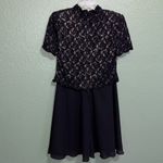 Black Lace Top and Skirt Set Size L Photo 5