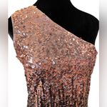 a.n.a NEW -Kaci Ombre Bronze Sequin One Shoulder Stretch Formal Classy Party Dress Photo 2