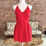 Lush Clothing Lush Romper Red Backless Chiffon Sleeveless M Dressy Party Vacation Cocktail Photo 2