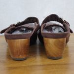 Bear Trap Brown Leather Mary Jane Wedge Mules Size 7M Photo 5