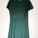Gal Meets Glam NWT Festive Lace Mini Dark Green Dress US 6 Petite Photo 3