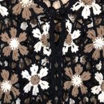 White Stag VTG  Women’s Crochet Floral Button-Up Open Knit Short Sleeve Sweater Photo 3