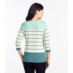 L.L.Bean Sz L Pullover Heritage Mariner Top Mint Green Teal Striped Blouse White Size L Photo 1