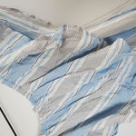 WAYF Women's Size S Blue and White Stripe Side Pocket Cold Shoulder Mini Dress Photo 3