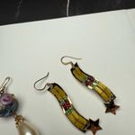 Dangle Drop Pierced Earrings Lot Of 3 Bead / Rhinestone Mix Photo 10