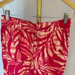 Tahari  Linen Blend Womens Red Tropical‎ Print Wide Leg Pants size Small vacation Photo 2