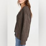 Pistola  Drea V Neck Sweater Asymmetrical Chunky Chocolate Brown Large Photo 2