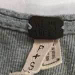Free People We The Free Gray Waffle Knit Thermal Raw Hem S Oversized Twilight Photo 9