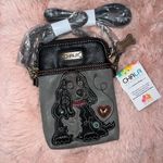Chala  Gray and Black Dog Design Valentines Crossbody Photo 0