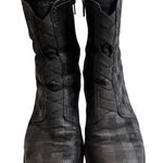 Gabor Plaid Black/Gray Metallic Combat Ankle Boots, UK 6/US 8.5 Black Photo 5
