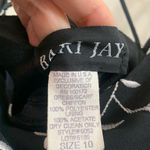 Bari Jay Embroidered Crisscross Straps Black/White Evening Floor Length Dress Black Size 10 Photo 1